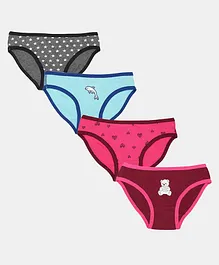 MTB Star & Dolphin Print Pack Of 4 Panties - Multicolor
