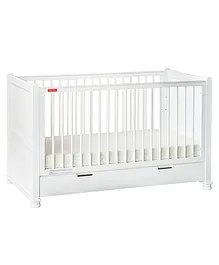 Fisher Price by Tiffany Georgia Wooden Convertible Crib cum Toddler Bed - White