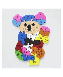 HNT Kids Koala Shape Alphabets and Numbers Wooden Jigsaw Puzzle - 27 Pieces