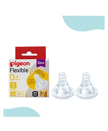 Pigeon Peristaltic Small Size Nipple Pack of 2 - White