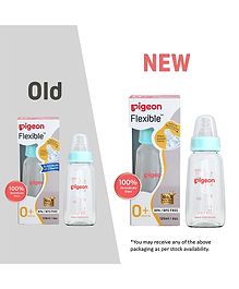 Pigeon Glass Feeding Bottle with Nipples Blue - 120 ml