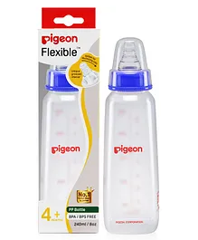 Pigeon Glass Feeding Bottle with Nipples Blue - 120 ml