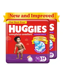 Huggies Wonder Pants Diapers Extra Large Size Combo Pack of 2 -  68 Pieces Total