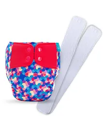 Bumberry Baby Pocket Diaper 2.0 Waterproof Reusable & Adjustable Cloth Diaper with Wetfree Lining & 2 Extralong 100% Cotton Insert - Mosaic