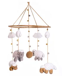 Happy Threads Sheep Dreams Crochet Wind Chimes - Brown White