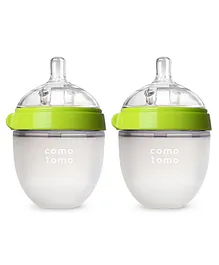 Comotomo Silicone Feeding Bottle Green Pack of 2 - 150 ml