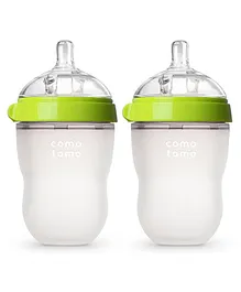 Comotomo Silicone Feeding Bottle Green Pack of 2 - 250 ml