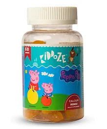 Kiddoze Calcium Chewable Gummies With Free Peppa Pig Toys - 60 Pieces 