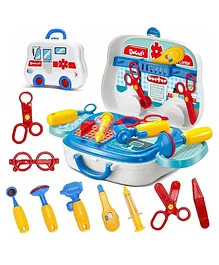 FunBlast Pretend Play Toy Doctor Accessories With Carry Case Kit Multicolor - 14 Pieces