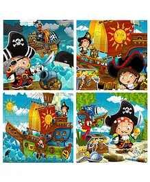 Fiddlys Wooden Pirates Jigsaw Puzzles Pack of 4 - 9 Pieces Each