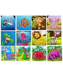 Fiddlys Wooden Jigsaw Puzzles Pack of 12 - 9 Pieces Each