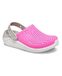 Crocs LiteRide Clogs - Electric Pink & White