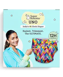 SuperBottoms Freesize UNO - Reusable cloth diaper + 1 Dry Feel Magic Dry Pads Set - Color Pop