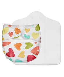SuperBottoms Newborn UNO - Reusable cloth diaper + 1 Dry Feel Pad - Baby Hearts