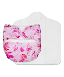 SuperBottoms Newborn UNO - Reusable cloth diaper + 1 Dry Feel Pad - Cherry Blossom