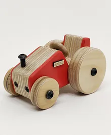 Loyora Tommy Wooden Tractor Toy - Red