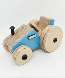Loyora Tommy Wooden Tractor Toy - Blue