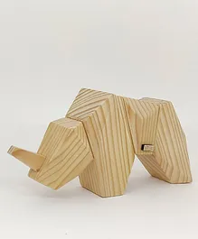 Loyora The Rino Magnetic 3D Puzzle Brown - 4 Pieces