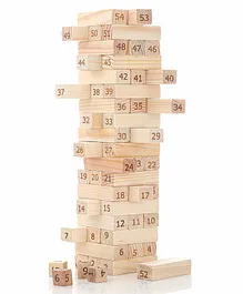 Aditi Toys Wooden Tumbling Tower Blocks Beige - 54 Pieces