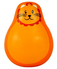 Wufiy Lion Shaped Wooden Roly Poly Toy - Orange 