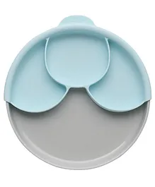 Miniware Healthy Meal Suction Plate with Dividers Set - Grey Aqua