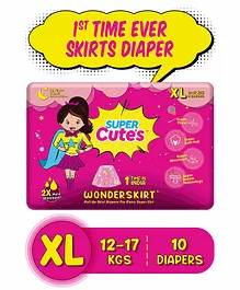 Super Cute's Premium Skirts Style Pant Diaper for Baby Girls (Extra Large) Protection Upto 12 Hours with No Leakage - Pack of 10