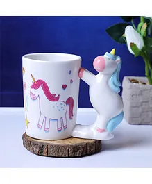 A Vintage Affair Mug with Unicorn Handle White - 400 ml