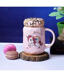 A Vintage Affair Unicorn Pastel Mason Jar Unicorn Print Pink - 400 ml