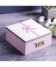 A Vintage Affair Wooden Tea Storage Gift Box - Pink Brown