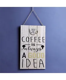 A Vintage Affair Good Coffee Wall Hanging Wooden Key Holder - White