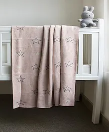 Pluchi Cotton Knitted AC Blanket Star Print - Grey