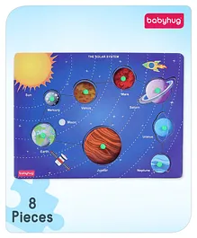 Babyhug Wooden Solar System Knob and Peg Puzzle - 8 Pieces