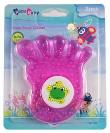 Ole Baby Foot Shaped Water Filled Teether Frog Print - Pink