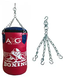 AXG New Goal Unfilled Boxing Punching Bag with Stainless Steel Chain - Red