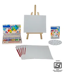 Planet Of Toys Painting Set With Wooden Display Easel - Multicolor