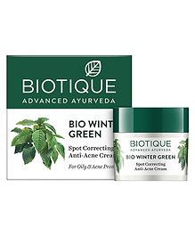 Biotique Bio Winter Green Spot Correcting Anti Acne Cream Bottle - 15 gm