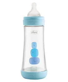Chicco Feeding Bottle with Silicone Nipple Blue - 300 ml