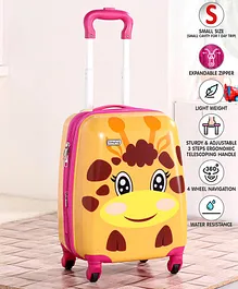 Babyhug Kid's Expandable Trolley Bag Giraffe Print Yellow - 18 Inches
