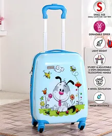 Babyhug Kid's Expandable Trolley Bag Cartoon Print Blue - 18 Inches