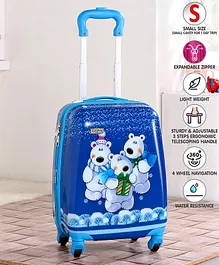 Babyhug Kid's Expandable Trolley Bag Bear Print Blue - 18 Inches