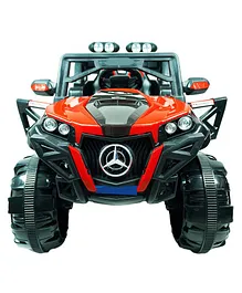 Getbest Big Wheeler Battery Operated Electric Ride On Jeep with Music and Lights - Red 