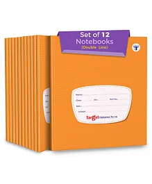 Target Publication Pvt Ltd Double Line Small Notebooks Hard Cover Pack of 12 - 172 Pages Each