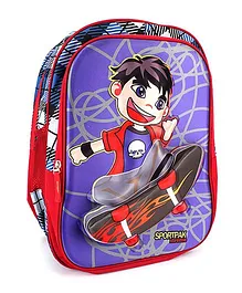 Bags & Baggage School Bag Checks Design Red And Blue - 17 Inches