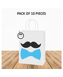 Untumble Little Man Party Bags White - Pack of 10