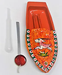 Kuhu Creations Supreme Practical Science Learning Tin Boat Water Toy Deer Print  - Orange