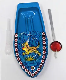 Kuhu Creations Supreme Practical Science Learning Tin Boat Water Toys Tiger Print - Blue Red