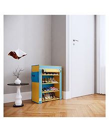 Fabura 4 Shelved Shoe Rack with Flap Cover - Yellow