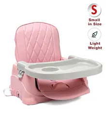 Cushioned Booster Chair With Feeding Tray - Pink
