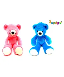 Tukkoo Teddy Bear Soft Toys Pack of 2 Pink Blue - Height 25.4 cm each