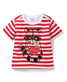 Kidsplanet Raccoon Print T-Shirt - Red